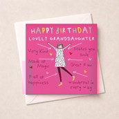 Granddaughter Birthday Card - Lovely Granddaughter Granddaughter Birthday Card - Lovely Granddaughter