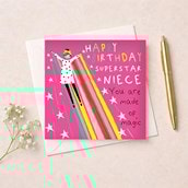 Niece Birthday Card - Superstar
