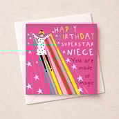 Niece Birthday Card - Superstar Niece Birthday Card - Superstar