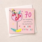 Age 70 Birthday Card - Gin-spirational Age 70 Birthday Card - Gin-spirational