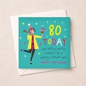 Age 80 Birthday Card - Party Age 80 Birthday Card - Party