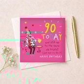 Age 90 Birthday Card - Gin Age 90 Birthday Card - Gin