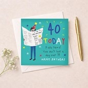 Age 40 Birthday Card - Fake News Age 40 Birthday Card - Fake News