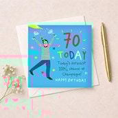 Age 70 Birthday Card - Champagne Age 70 Birthday Card - Champagne