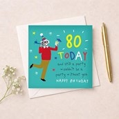 Age 80 Birthday Card - Party