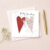 Ruby Wedding Card - Red & Pink Hearts