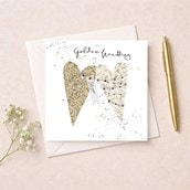 Golden Wedding Card - Gold Hearts