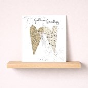 Golden Wedding Card - Gold Hearts