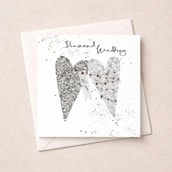 Diamond Wedding Card - Silver Hearts