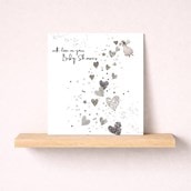 Baby Shower Card - Silver Hearts Baby Shower Card - Silver Hearts