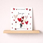 Husband Anniversary Card - Dancing Surrounded By Hearts To My Husband Love You