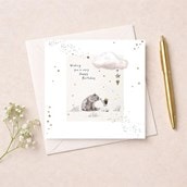 Birthday Card - Bear With Girl