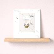 New Baby Boy Card - Gold Basket