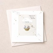 New Baby Boy Card - Gold Basket New Baby Boy Card - Gold Basket