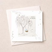 New Baby Boy Card - Basket In A Tree