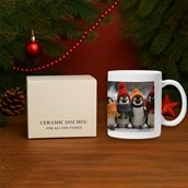 Personalised Christmas Mug - Penguins In Hats & Scarves