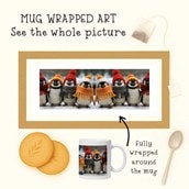 Personalised Christmas Mug - Penguins In Hats & Scarves