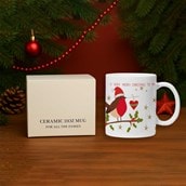 Personalised Christmas Mug - Robin On A Branch