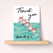 Thank You Card - Sea Swimming Ladies Thank You Card - Sea Swimming Ladies