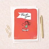 Thank You Card - Lady On Skateboard Thank You Card - Lady On Skateboard
