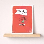 Thank You Card - Lady On Skateboard Thank You Card - Lady On Skateboard