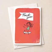 Thank You Card - Lady On Skateboard