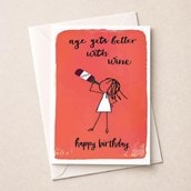 Birthday Card - Age Gets Better With Wine
