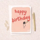 Birthday Card - Happy Birthday Painted