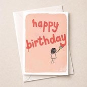 Birthday Card - Happy Birthday Painted Birthday Card - Happy Birthday Painted