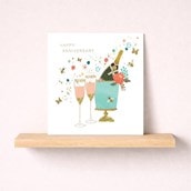 Anniversary Card - Champagne
