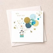 New Baby Card - Baby Boy Penguin New Baby Card - Baby Boy Penguin