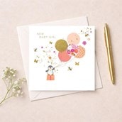 New Baby Card - Baby Girl Penguin