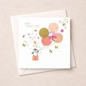 New Baby Card - Baby Girl Penguin New Baby Card - Baby Girl Penguin