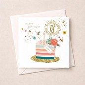 Age 18 Birthday Card - Slice Of Cake Age 18 Birthday Card - Slice Of Cake