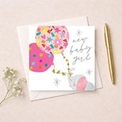 New Baby Card - Baby Girl Elephant New Baby Card - Baby Girl Elephant