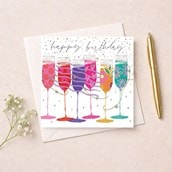 Birthday Card - Birthday Champagne Birthday Card - Birthday Champagne