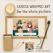 Vanilla Scented Christmas Candle - Party Cats