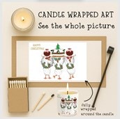 Vanilla Scented Christmas Candle - Geese With Christmas Pudding
