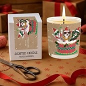 Vanilla Scented Christmas Candle - Christmas Cats In A Cake