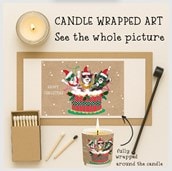Vanilla Scented Christmas Candle - Christmas Cats In A Cake