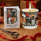 Vanilla Scented Christmas Candle - Penguins In Wooly Hats Vanilla Scented Christmas Candle - Penguins In Wooly Hats