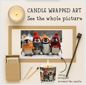 Vanilla Scented Christmas Candle - Penguins In Wooly Hats Vanilla Scented Christmas Candle - Penguins In Wooly Hats