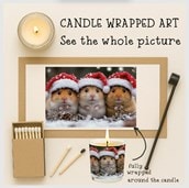 Vanilla Scented Christmas Candle - Hamsters In Christmas Hats Vanilla Scented Christmas Candle - Hamsters In Christmas Hats
