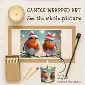 Vanilla Scented Christmas Candle - Robins In Santa Hats Vanilla Scented Christmas Candle - Robins In Santa Hats