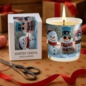 Vanilla Scented Christmas Candle - Snowmen Vanilla Scented Christmas Candle - Snowmen