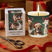 Vanilla Scented Christmas Candle - Dogs In Santa Hats Vanilla Scented Christmas Candle - Dogs In Santa Hats