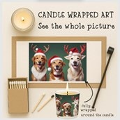 Vanilla Scented Christmas Candle - Dogs In Santa Hats Vanilla Scented Christmas Candle - Dogs In Santa Hats