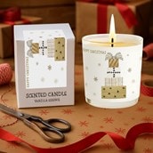 Vanilla Scented Christmas Candle - Happy Christmas Stack Of Presents