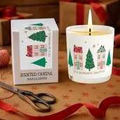 Vanilla Scented Christmas Candle - Christmas Trees & Houses Vanilla Scented Christmas Candle - Christmas Trees & Houses