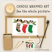 Vanilla Scented Christmas Candle - Dogs In Christmas Stockings Vanilla Scented Christmas Candle - Dogs In Christmas Stockings